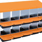Chicken Nesting Boxes, 10 Hole Metal Chicken Laying Box with with Removable Trays and Roll Out Egg Collection for Chicken Coop, Orange