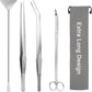 Aquarium Aquascape Tools Kit 15in, 4 in 1 Anti-Rust Aquatic Plant Aquascaping Tool Stainless Steel Tweezers Scissor Spatula for Aquarium Tank Clean Fish Tank Aquascape Accessories Set(Silver)