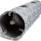 LUCKITTY Geometric Straight Cat Tunnel with Plush Inside,Cats Toys Collapsible Tunnel Tube with Balls, for Rabbits, Kittens, Ferrets,Puppy, Diameter 9.8 Inch