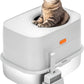 Stainless Steel Sifting Litter Box with Lid, Metal Litter Pan with Scoop for Big Cats Multi Cat, Extra Large Cats Litterbox Odor Control, Easy Clean (23*16.5*16.5inch-with Enclosure, X-Large)