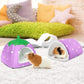 Guinea Pig Hideout with Tunnel, Washable Chinchilla House Bed, Fleece Hideaway, Enrichment Toys, and Cage Accessories for Ferret Hedgehog Small Animal