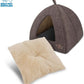 Best Pet Supplies Pet Tent-Soft Bed for Dog and Cat Brown Linen, 16" x 16" x H:14"