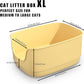 Gefryco Large Cat Litter Box with High Sided 24.6"x18.3"x12.2" - Jumbo Extra Large Open Anti - Splashing High Wall for Multiple Cats (Yellow)