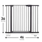 Cumbor 36" Extra Tall Baby Gate for Dogs and Kids with Wide 2-Way Door, 29.7"- 46" Width, and Auto Close Personal Safety for Babies and Pets, Fits Doorways, Stairs, and Entryways, Black