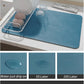 AMOAMI-Coffee Mat Hide Stain Rubber Backed Absorbent Dish Drying Mat for Kitchen Counter-Coffee Bar Accessories Fit Under Maker Machine Pot Espresso Machine Dish Rack Blue