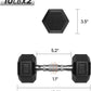 RitFit 5-650 LBS PVC Encased Hex Dumbbell Sets with Optional Rack for Home Gym, Hand weight with Chrome Handle for Strength Training, Workouts