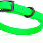 Dogline Biothane Waterproof Dog Collar Strong Coated Nylon Webbing with Black Hardware Odor- Proof for Easy Care Easy to Clean High Performance Fits Small Medium or Large Dogs, Tropical Green