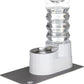 RIZZARI Large Water Dispenser for Dogs: 8L Gravity White Automatic Stainless Steel Waterer - 100% BPA Free - Raised Pet Feeder for Pet Dogs Indoor/Outdoor