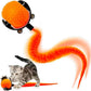 Interactive Cat Toys with Tail Rechargeable Cat Ball Toy with 3 Model Automatic Moving Balls Electric Fast Rolling Toy for Lazy Cats (Red)
