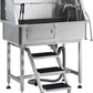 Albott 34 Inch Stainless Steel Dog Washing Station with Non-Slip Steps, Sprayer, Faucet, Tow Rope – Professional Pet Bathtub for Small Dogs, Great for Home, Garage, Salon (Left Door)