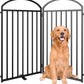 2 Panles Full Matel Freestanding Dog Gates with Door, 48"Extra Wide 36"Tall Free Standing Dog Pet Gate for Indoor & Outdoor. Foldable Pet Fences for Doorways, House, Stairs, Porch, Deck, Yard