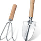 Garden Tool Set, 2 Pieces Stainless Steel Heavy Duty Garden Tools, Gardening Kit with Wooden Handle Garden Hand Tools, Durable Garden Tools for Gardening, Gardening Gifts for Women Men