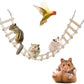 Rat Ladder Bridge Toy, Rat Climbing Toys, Natural Wooden Hamster Ladder Bridge Toy, Cage Accessories for Bird Parrots Parakeets Hamster Cockatiels Sugar Gliders - 18 Steps - 25.98 x 3.14 Inch