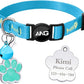 Personalized Breakaway Cat Collars Glow-in-The-Dark with ID Tag, Bell - Safety Quick - Release, Customizable for Female Male Kittens & Cats (Blue)