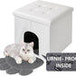 MEEXPAWS Cat Litter Box Enclosure Furniture Hidden, Cat Washroom Bench Storage Cabinet Small 19.7'' x 19.7'' x 19.7''| Dog Proof | Waterproof Inside | Easy Clean | Easy Assembly | Odor Control(White)