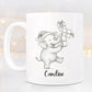 Cute Elephant Coffee Cup With Name, Personalized Elephant Lover Coffee Mug Gift For Men Women Kids Children, Awesome Animal White Ceramic Teacup 11 Oz 15 Oz, Custom Name Elephants Accent Coffee Mug