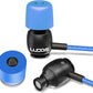 LUDOS Clamor Wired Earbuds in-Ear Headphones, 5 Years Warranty, Earphones with Microphone, Noise Isolating Ear Buds, Memory Foam for iPhone, Samsung, School Students, Kids, Women, Small Ears - Blue