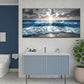 hyidecorart Large Wall Art For Living Room Modern Wall Decor For Office Blue Beach Painting Sea Waves Sunshine Wall Pictures Bedroom Home Decoration Prints Posters Mural Artwork Ready To Hang 60x30