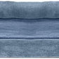 Furhaven Orthopedic Dog Bed for Large Dogs w/ Removable Bolsters & Washable Cover, For Dogs Up to 95 lbs - Faux Fur & Velvet Sofa - Harbor Blue, Jumbo/XL