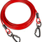 Dog tie Out Cable, 10/20/25/30/50/70/100 feet, Suitable for Dogs up to 350 pounds, Dog Cable with Swivel Buckle, Lightweight, Non-Winding, for Outdoor Camping, Yard Dog Cable (Red, 30FT)
