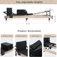 Pilates Reformer with Adjustable Height, Wooden Foldable Pilates Reformer Machine, Pilates Machine for Home Use and Studio, Pilates Equipment with Sitting Box, Jump Board and Accessories