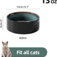 Ceramic Set of 2 Cat Bowls, Food and Water Bowls for Cats, Kitty, 2pcs Cat Dishes, Pet Feeder(5.1inch, 2 x Starry Sky Bowls)