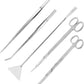 Mandala Crafts Stainless Steel Aquascaping Tools Kit – Aquarium Plant Tools with Tweezers, Spatula, and Scissors for Fish Tanks, Hospital Tanks, Goldfish Bowls, Aquariums, and Terrariums