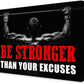 Inspirational Gym Wall Decor,Fitness Quotes Wall Art,Be Stronger Than Your Excuses Canvas Wall Decor for Home Gym