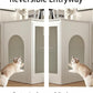 Cat Litter Robot Enclosure with Cat-Observant Glass Doors,Litter Robot Cabinet with Cozy LED for Cats,Reversible and Optional Entry(Left or Right),Power Outlet for More Choice, (White)