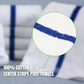 Towels N More 24x48 Soft Poolside Towels - 48 Large Super Absorbent Pool Towel White and Blue Center Stripe - Ideal for Home, Pool, Spa, Gym, Hotel, Motel Rental Room Use - 100% Cotton Bath Towels
