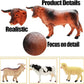 Farm Animal Figurines, Realistic Plastic Animals Toys with Fences Building Blocks, Farm Figures Playset Educational Birthday Gift for Kids & Toddlers, 53 PCS