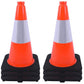 OrangeStar 18" Traffic Cones 6-Pack with Weighted Rubber Base, 6" Reflective Collar, Orange Safety Cones for Parking Lot, Road Construction, Warehouse, Highway, Weatherproof PVC