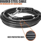 BV Dog Tie Out Cable 25 Feet - Heavy Duty Dog Lead Up to 250 Pounds - Reflective & Rust-Free with Quick Release Swivel Clips & 360° Rotating Clasp - Tangle-Free Dogs Runner for Yard (Grey, Pair)
