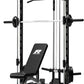 RitFit Smith Machine Power Rack with LAT-Pull Down System, Landmine, Barbell Bar, Plate Storage Pegs and More Training Attachment