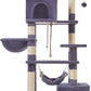 Taoqimiao Cat Tree, 71-Inch Cat Tree Cat Tower for Indoor Cats, Plush Multi-Level Cat Condo with 10 Scratching Posts, 2 Perches,Basket, 2 Caves,Hammock, 2 Pompoms,MS020G Beige Smoky Gray