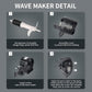 Upettools 12680 GPH Wave Maker Aquarium Circulation Pump - 4-Head Powerful Submersible Powerhead for Fresh & Saltwater Tanks (180-300 Gallons) with Adjustable Flow - Black