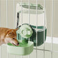 Pet Hanging Automatic Feeders Drinking Bowls，Gravity Rabbit Feeder and Water Set，Cage Cat Food Bowl Feeding Station for Puppy Kitten Chinchilla Hedgehog Guinea Pig Ferret (Blue-Pink Food)