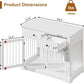 PUKAMI 44inch Dog Crate Furniture with Drawers,Wooden Dog Kennel Furniture for Large Breed,White End Table Wood Dog House for Indoor use,for Small/Medium/Large Dog