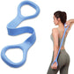 HUICHAI Figure 8 Fitness Resistance Band with Handles, Pure Barre Workout Chest Arm and Shoulder Stretch Bands Exercise Equipment, Blue