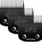 4F Blades Dog Grooming Blades Compatible with Andis/Oster A5/Wahl KM-10 Series Dog Clippers,Detachable Clipper Replacement Blade,Black(4FC/3PCS)