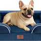 Comfort Expression Small Dog Beds Waterproof Orthopedic Foam Dog Sofa Beds for Medium Dogs Comfy Pet Bed with Washable Removable Cover & Non-Slip Bottom(Small,Navy Blue)