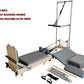 Pilates Reformer Machine, Wood Foldable Pilates Machine Equipment for Home Workout