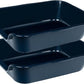 2 Pack of Extra Large Cat Litter Box (ABS Material), Low Entry Senior Litter Pen for Geriatric Kitty Big Cats, Jumbo Pet Safe Litter Boxes Tray for Pets Potty (Dark Blue, 20" L x 15.5" W)