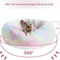 WNPETHOME Calming Dog Bed Cat Bed Donut, Faux Fur Pet Bed Self-Warming Donut Cuddler, Comfortable Round Plush Dog Beds (20 x 20 x 8 Inch, Rainbow)