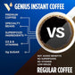 VitaCup Genius Instant Coffee Packets, Increase Energy & Focus, Keto Coffee, Serve Hot or Cold Brew, MCT Oil, Turmeric, B Vitamins, D3, Bold & Smooth,100% Arabica Coffee in Single Serve Sticks, 48 Ct