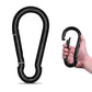 KINLINK 1 Pack Black Carabiner Clip, 7 inch Heavy Duty Spring Snap Hook, Large Caribeener Clips for Camping, Swing Set, Hammock, Hiking, Travel, Weight Lifting Machine, Home Gym Equipment