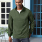 Aulemen Men's Casual Quarter Zip Pullover-Athletic Windbreaker Lightweight Jackets Hiking Golf for Men Mock Neck with Pockets