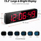 15.2" Gym Timer, App & Remote Control, Customizable LED Colors, Workout Interval Timer Stopwatch Countdown Large Digital Wall Clock for Home Gym