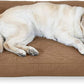 Furhaven Cooling Gel Dog Bed for Large Dogs w/ Removable Bolsters & Washable Cover, For Dogs Up to 95 lbs - Quilted Sofa - Toasted Brown, Jumbo/XL