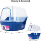 petphabet Covered Litter Box, Jumbo Hooded Cat Litter Box Holds Up to Two Small Cats Simultaneously,Extra Large (Navy Blue)…